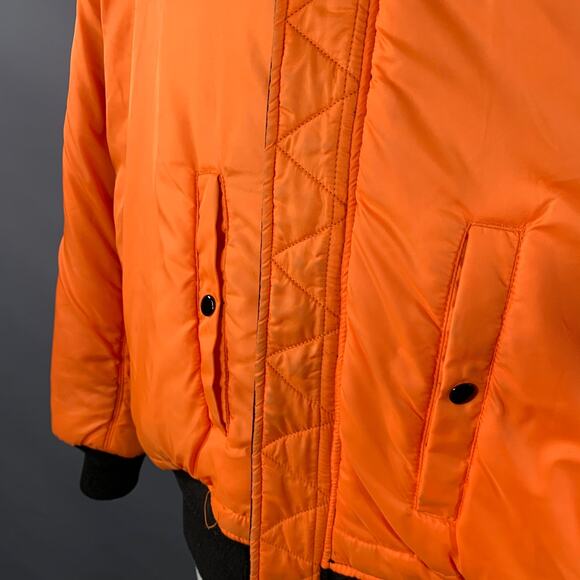 ALPHA INDUSTRIES Size 4XL Black Orange Nylon Reversible Bomber Jacket - Picture 6 of 11